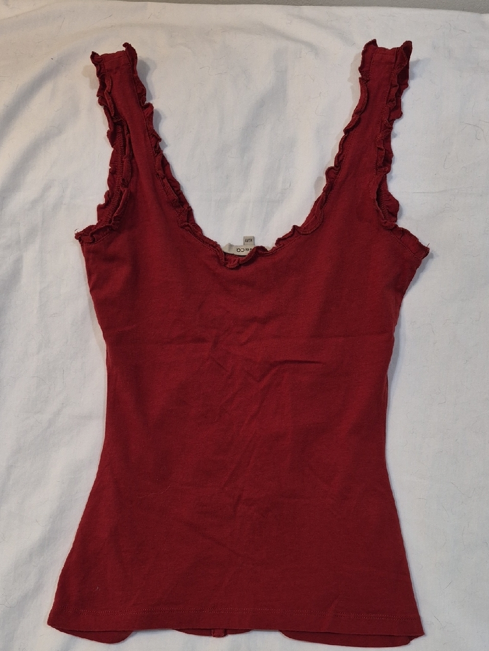 RW&CO. Maroon Ruffled Button-Front Tank - Picture 5 of 9
